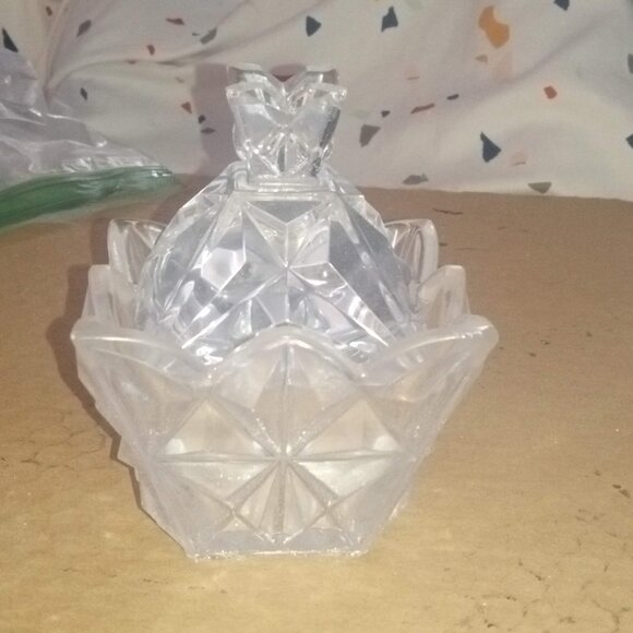 Handmade Clear Trinket Jar Candy Dish - Picture 1 of 6